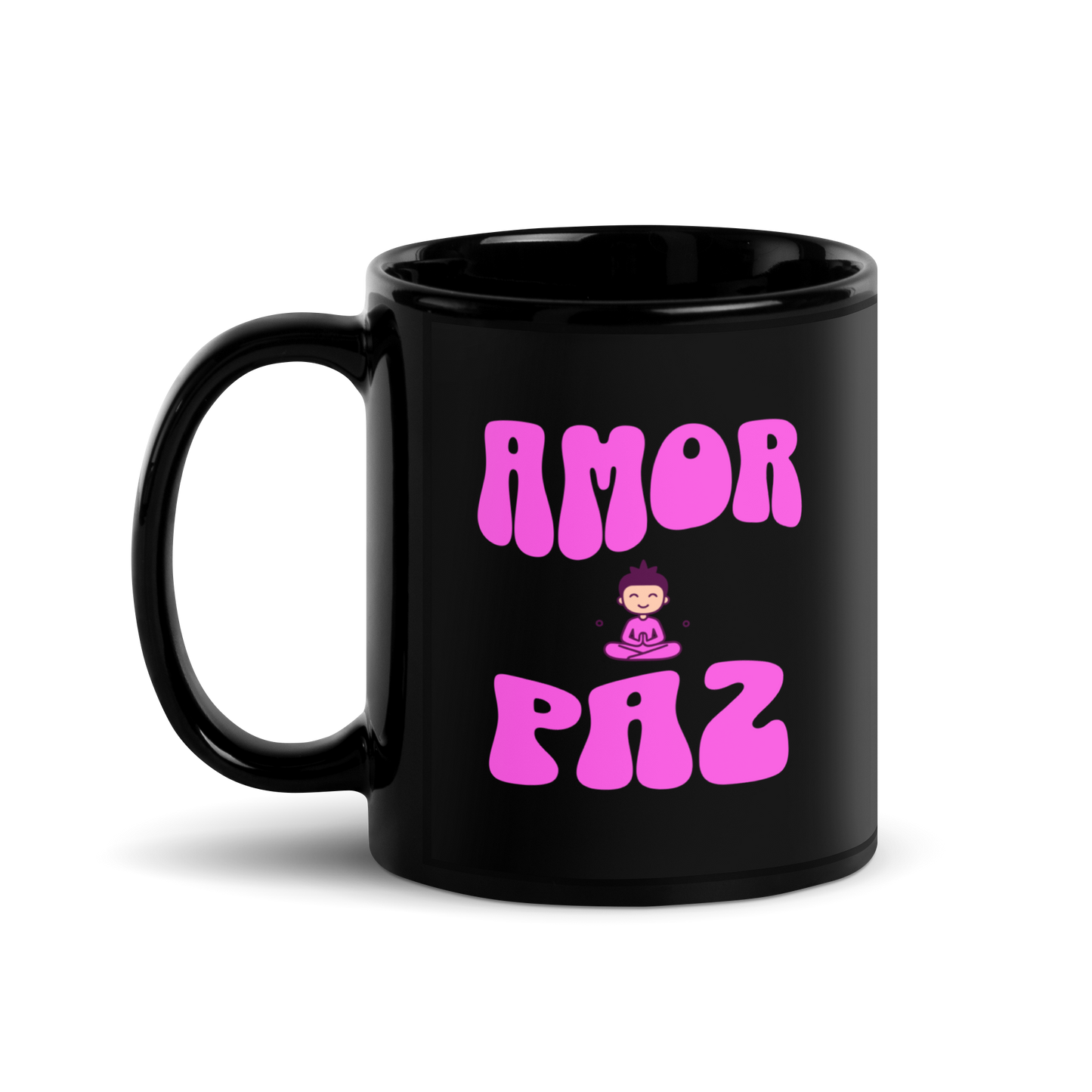 Black Glossy Mug Amor & Paz