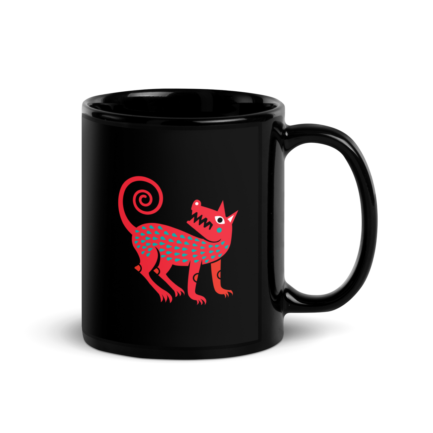 Taza Negra Brillante Alebrije