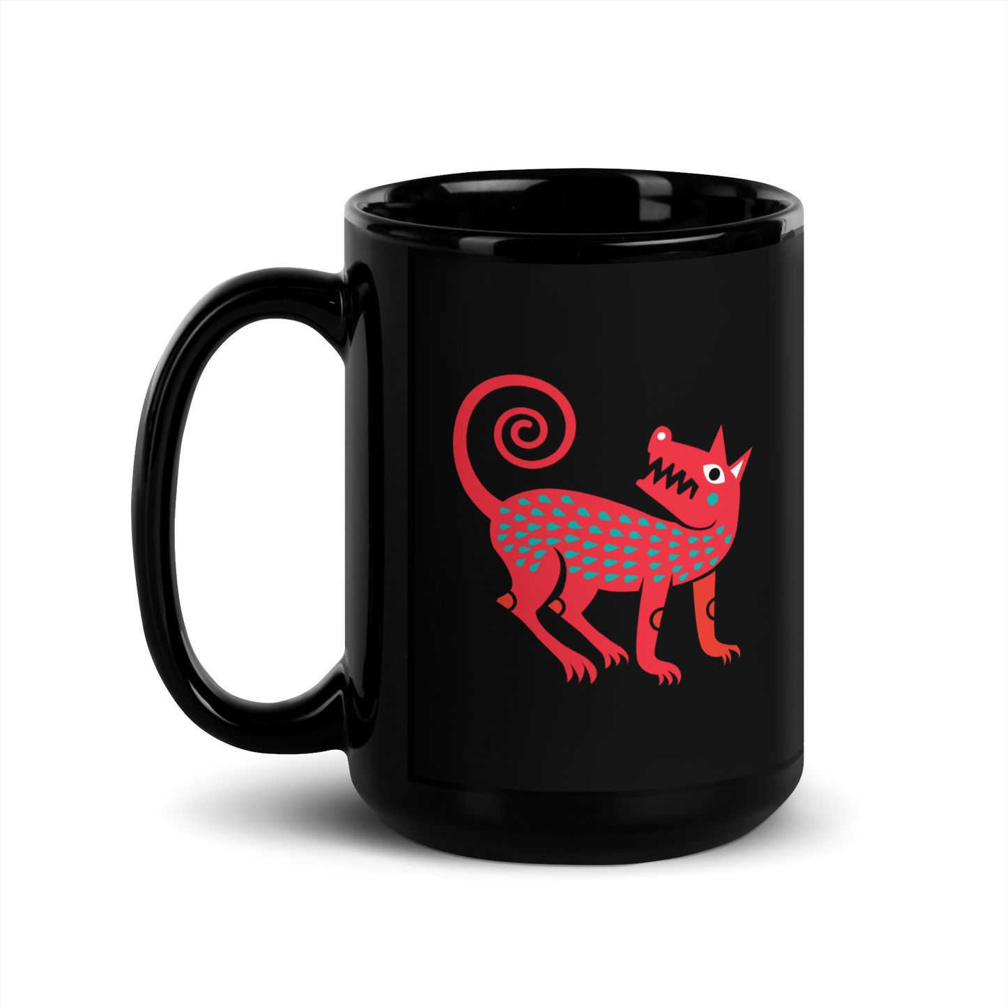 Taza Negra Brillante Alebrije