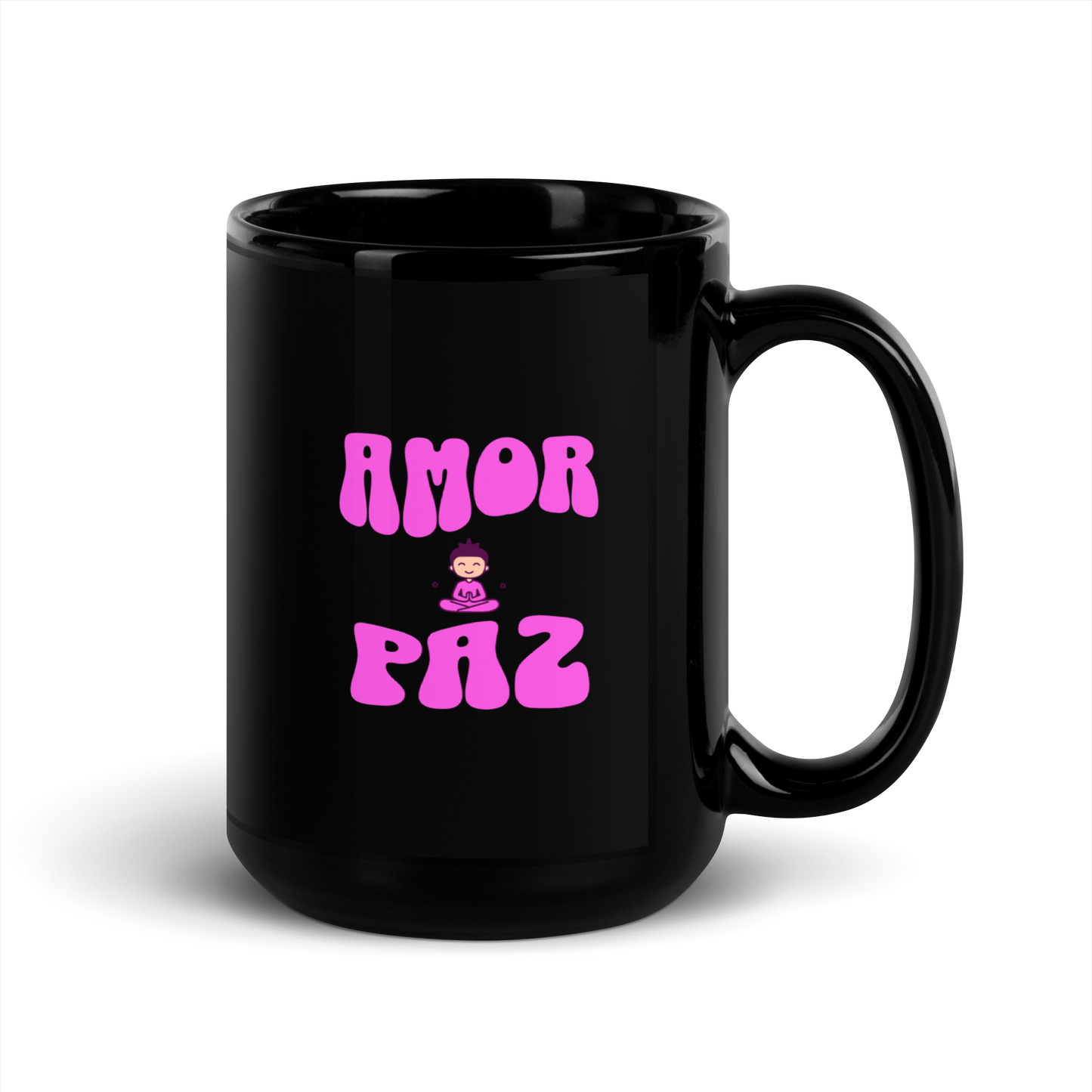 Black Glossy Mug Amor & Paz