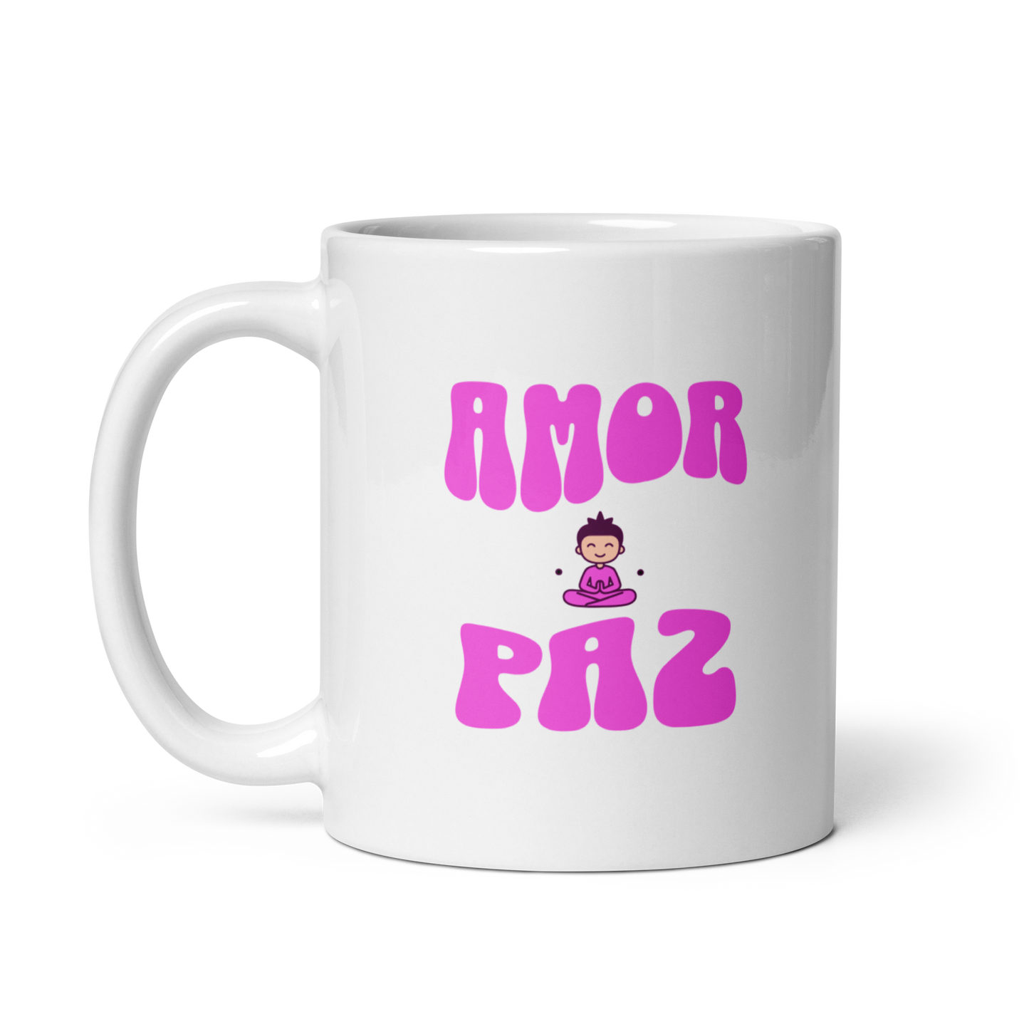 White Glossy Mug Amor & Paz