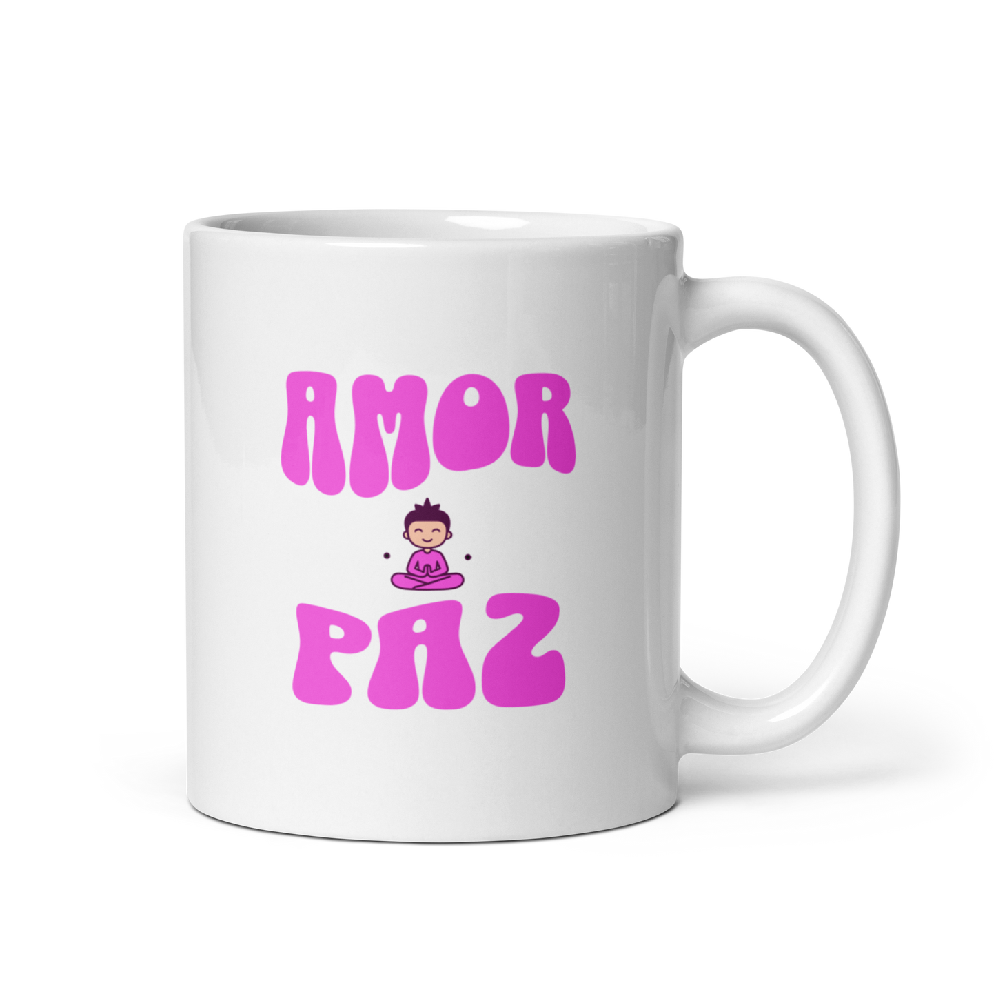 White Glossy Mug Amor & Paz