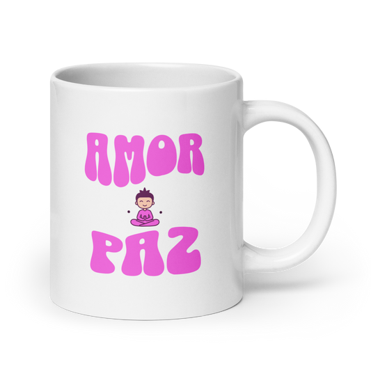 White Glossy Mug Amor & Paz